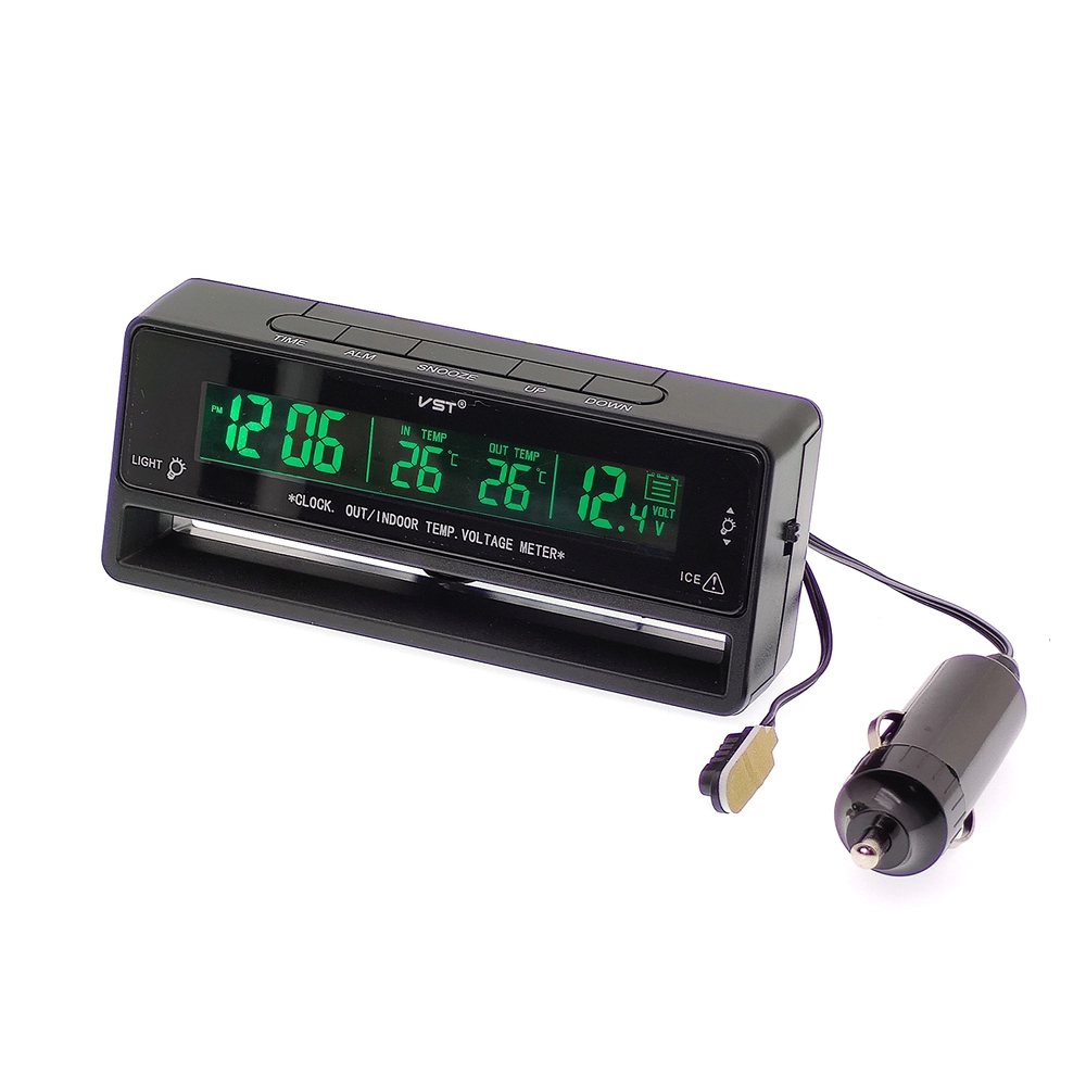 Часы авто (температура, будильник, вольтметр) (7010V)